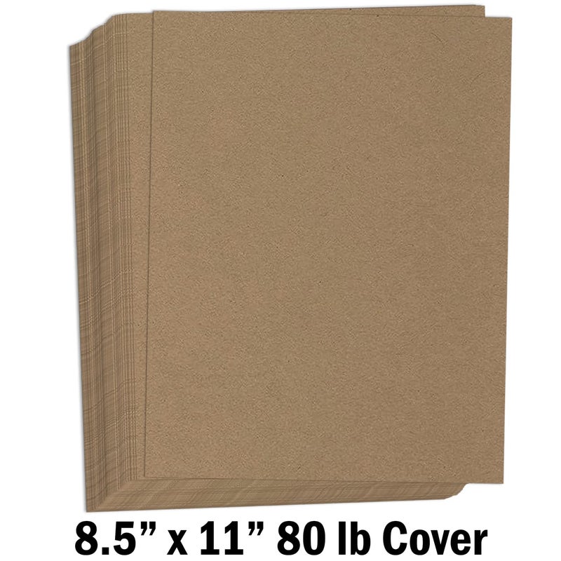 Hamilco Brown Colored Kraft Cardstock Paper - 8 1/2 x 11" Heavy Weight 80 lb Cover Card Stock - Scrapbook Craft Stationery Papers for Printer â€“ 50 Pack - Image 2